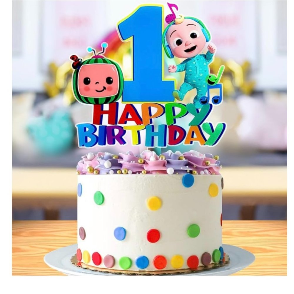 NIP!  Large Cake Topper Baby's First 1st Birthday  Happy. Too Cute!!